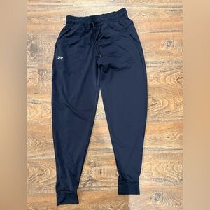 Under Armour black Women's Track Joggers with White Logo